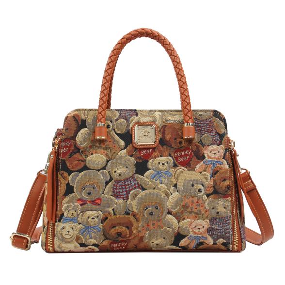 Thumbnail - Henney Bear Henkeltasche cognac/gemustert
