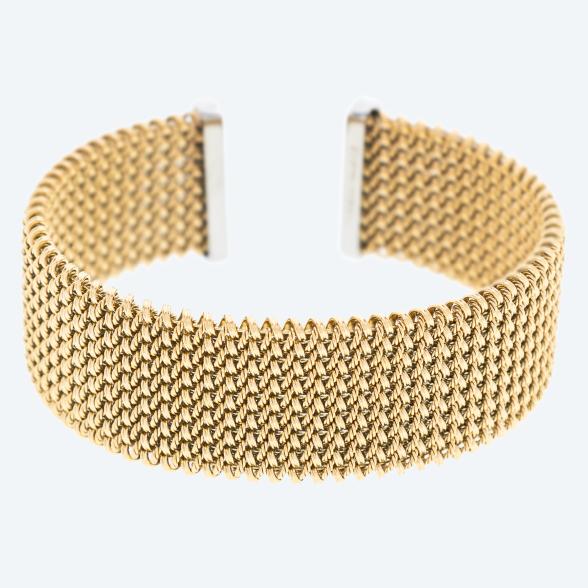 Armreif Edelstahl bicolor Zirkonia