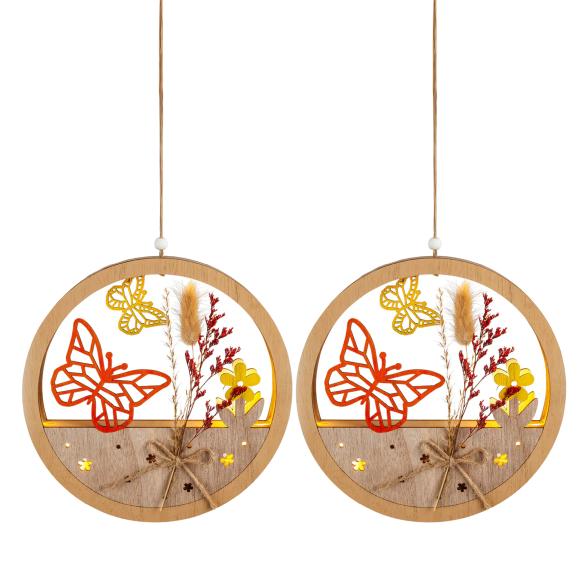 LED-Hängedekoration 2tlg. Schmetterling