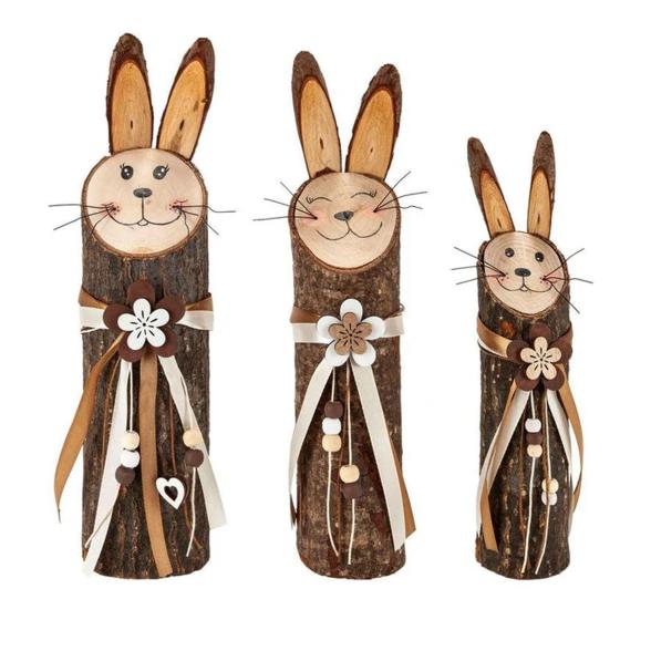 Dekofiguren Hasenfamilie 3tlg.