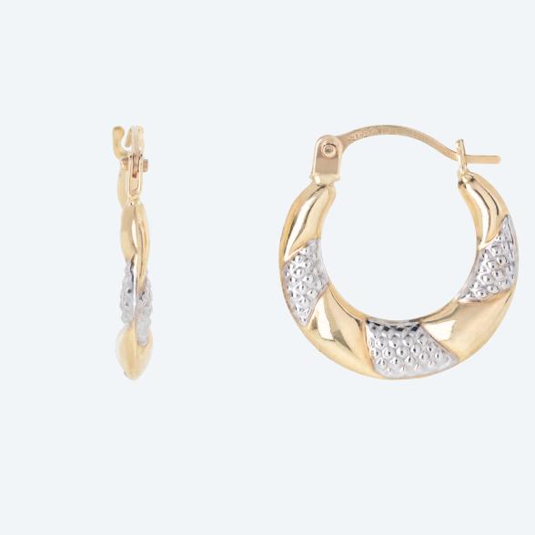 Creolen 375 Gelbgold bicolor