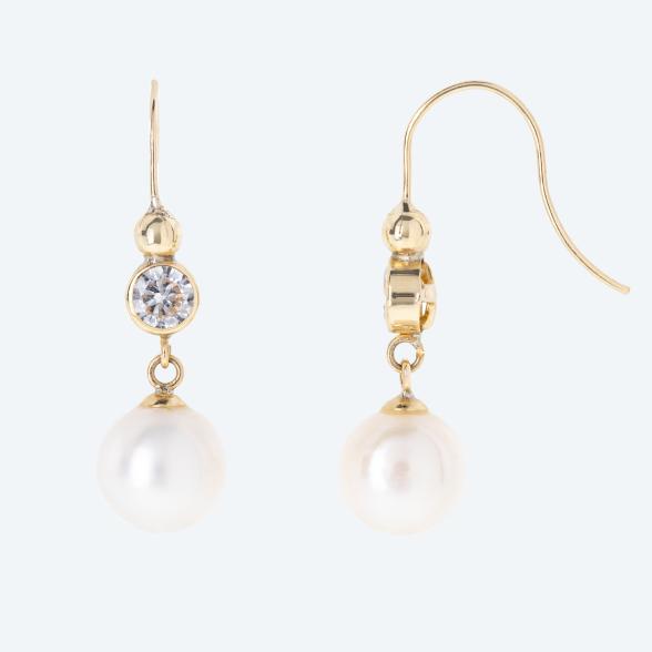 Ohrhänger 375 Gelbgold Süsswasserzuchtperle