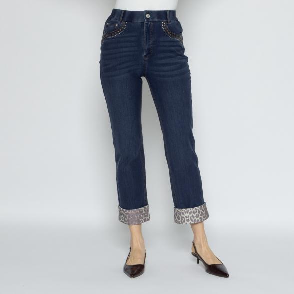 Zauberhose 'Miracle Shape' Turn Up Animal blau