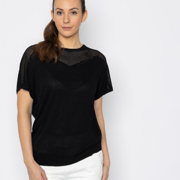 mocca by J. Leibfried Strick-Shirt schwarz