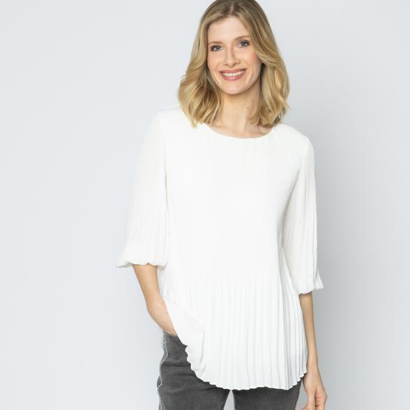 mocca by J. Leibfried Plissee-Bluse offwhite