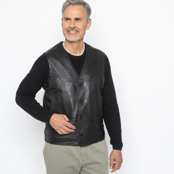 OTTO KERN Herren-Lederweste dunkelbraun