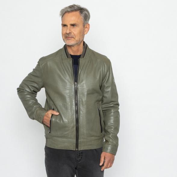 OTTO KERN Herren-Lederjacke khaki