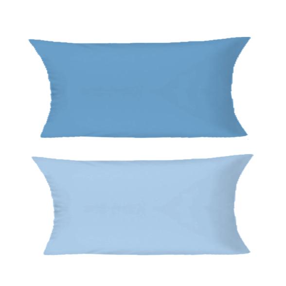 Bugatti 2 Kissenbezüge 40x80cm hellblau Wende