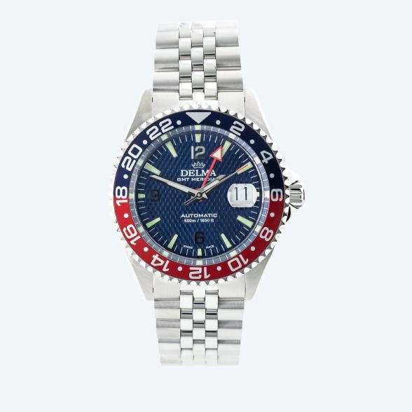 DELMA Herrenuhr "Santiago GMT Meridian" blau