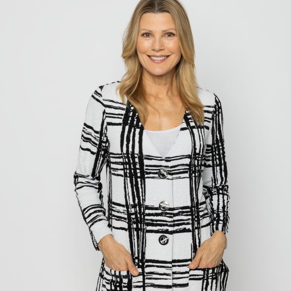 VANESSA STYLE Damen-Cardigan schwarz/weiß