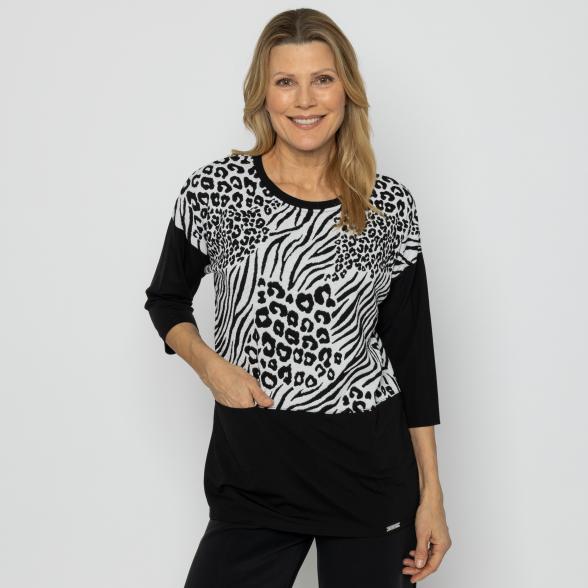 VANESSA STYLE Damen-Shirt schwarz/animal