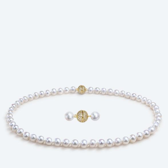 Collier Süßwasserzuchtperlen Magnetverschluß