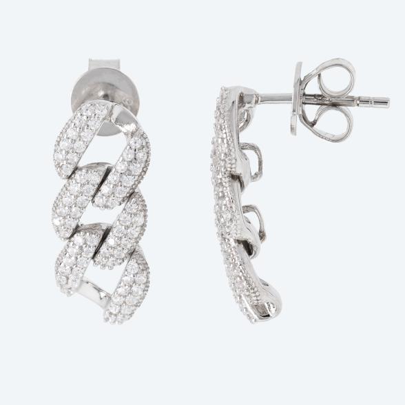 Ohrhänger 925 Sterling Silber rhodiniert Zirkonia