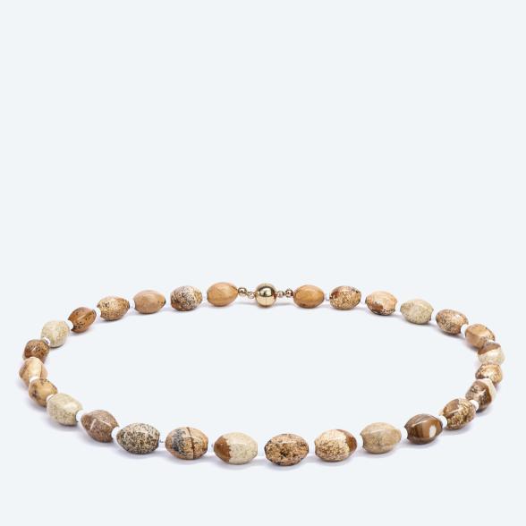 SET: Collier+Armband Bilderjaspis Magnetverschluß