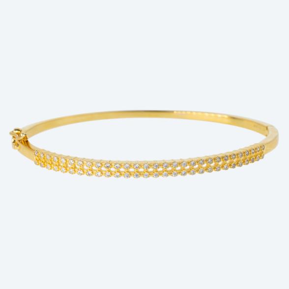 Armreif 925 Sterling Silber vergoldet Zirkonia