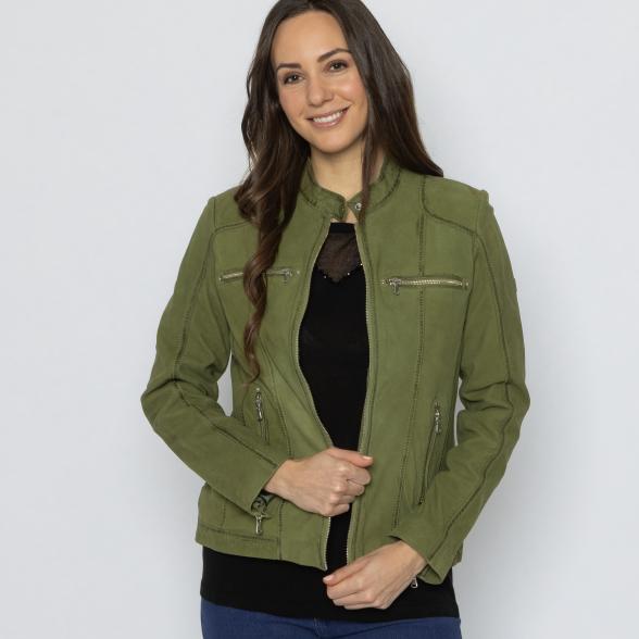 OTTO KERN Damen-Lederjacke grün