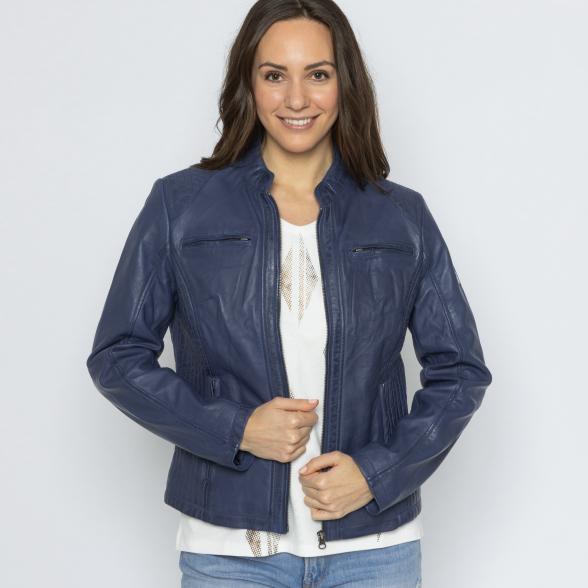 OTTO KERN Damen-Lederjacke jeansblau