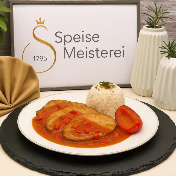 Kosakkenschnitzel in Paprikasosse