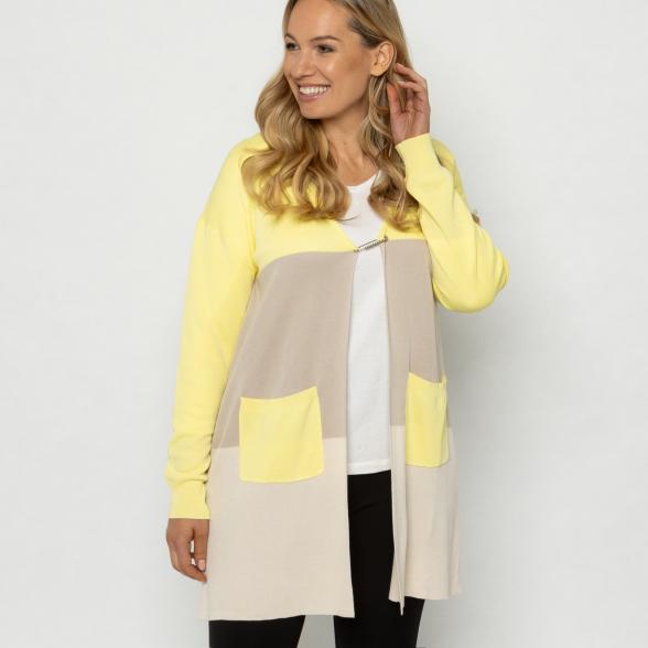 sophistical Women Strickjacke gelb/beige/sand