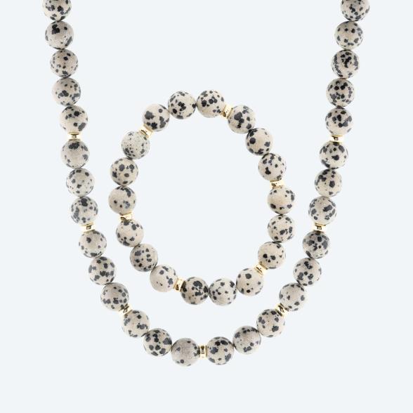 SET: Collier+Armband Jaspis Magnetverschluß