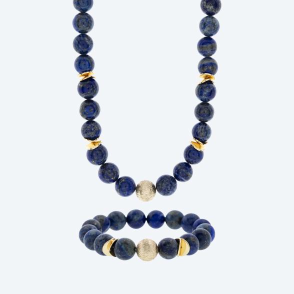 SET: Collier+Armband Lapislazuli Magnetverschluß