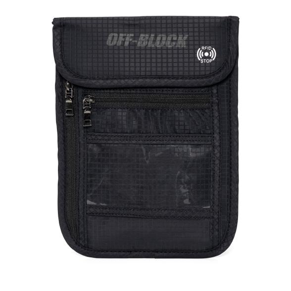 RFID-Block Brustbeutel in schwarz