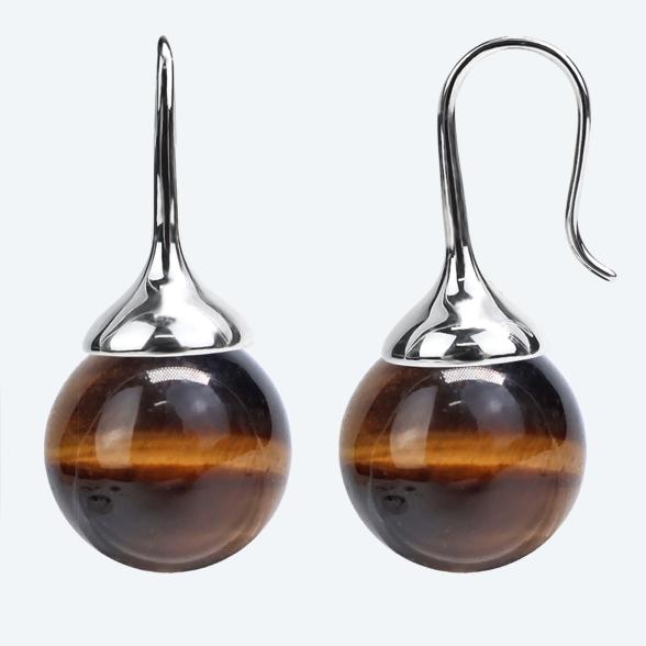 Ohrhänger 925 Sterling Silber Tigerauge