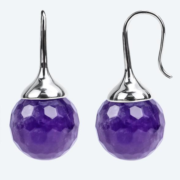 Ohrhänger 925 Sterling Silber Amethyst