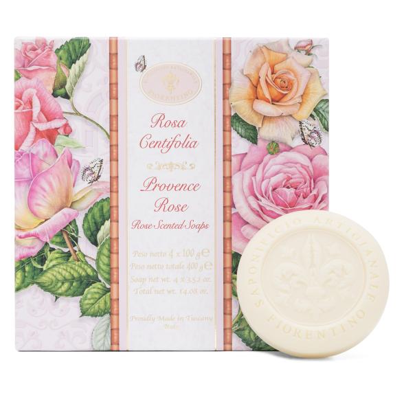 8032665593414 - Fiorentino Hartseifen Set Rose Centifolia 4 x 100g