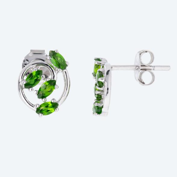 Ohrstecker 925 St. Silber rhodiniert Chromdiopsid