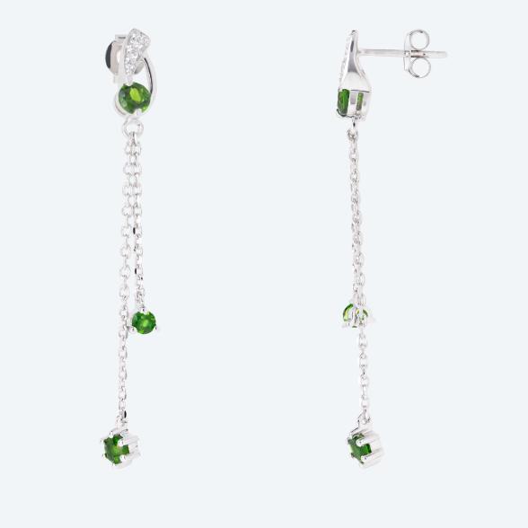 Ohrhänger 925 St. Silber rhodiniert Chromdiopsid