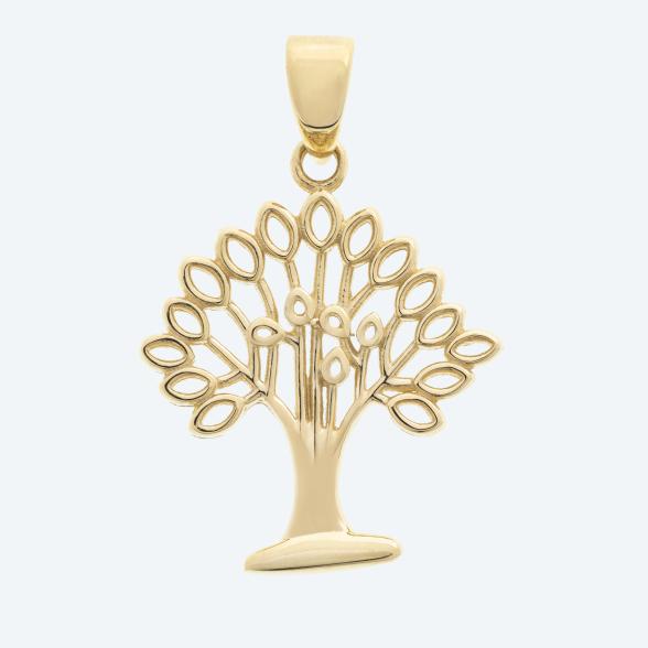 Anhänger Lebensbaum 375 Gelbgold