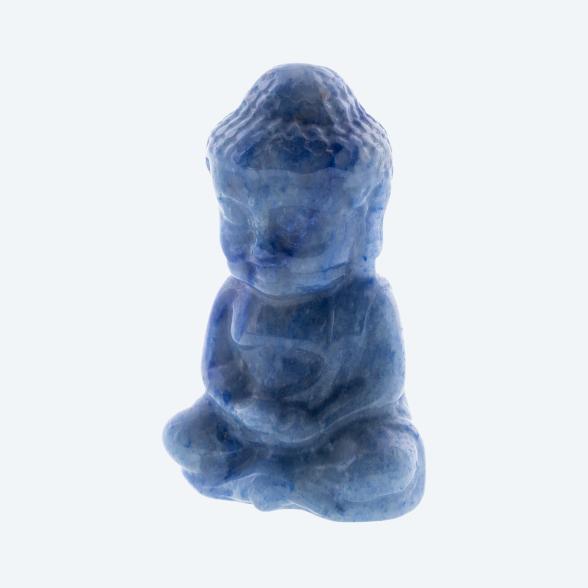 Buddha Aventurin blau gefärbt