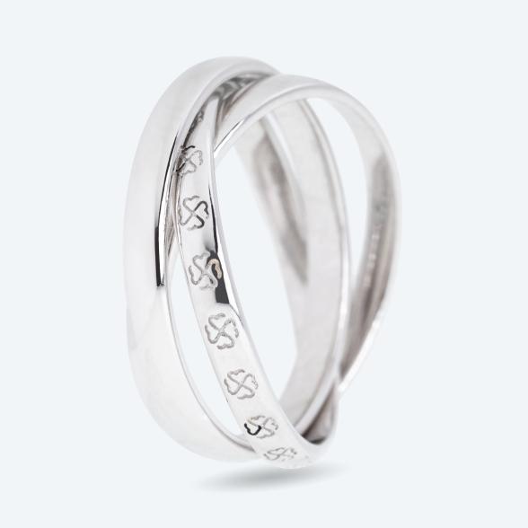 Ring 925 St. Silber rhodiniert Kleeblätter