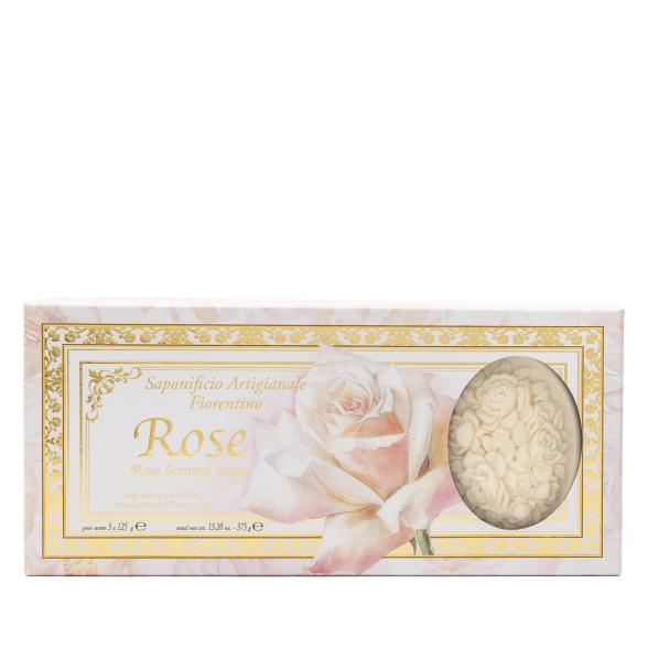 Fiorentino Hartseifen Set Rose 3 x 125g