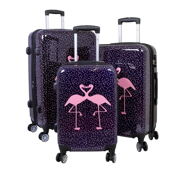 3-teiliges Polycarbonat-Kofferset 'Flamingo'