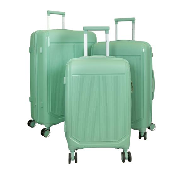 3-teiliges Polypropylen-Kofferset 'Antigua' grün