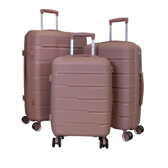 3-teiliges Polypropylen-Kofferset 'Aruba' rosè