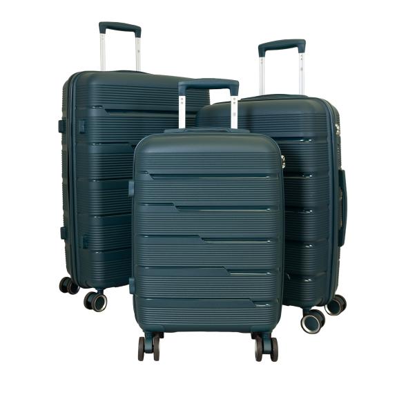 3-teiliges Polypropylen-Kofferset 'Aruba' grün