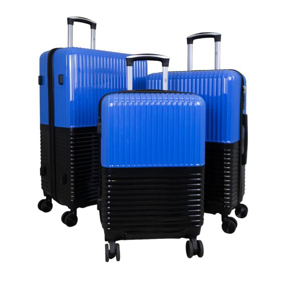 3-tlg. Hartschalen-Kofferset 'Riga' blau-schwarz
