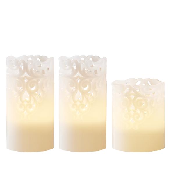 3 LED-Kerzen Rankenmuster