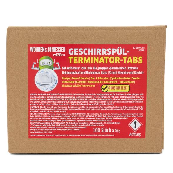 W&G 100 Stück Premium Geschirr Terminator Tabs
