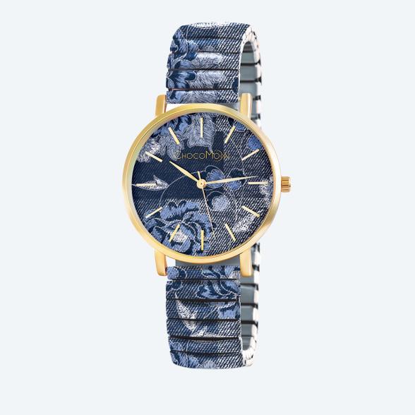 ChocoMoon Damenuhr "Denim Flowers" Quarz