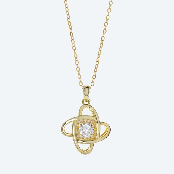 Anhänger mit Kette 925 St. Silber verg. Zirkonia