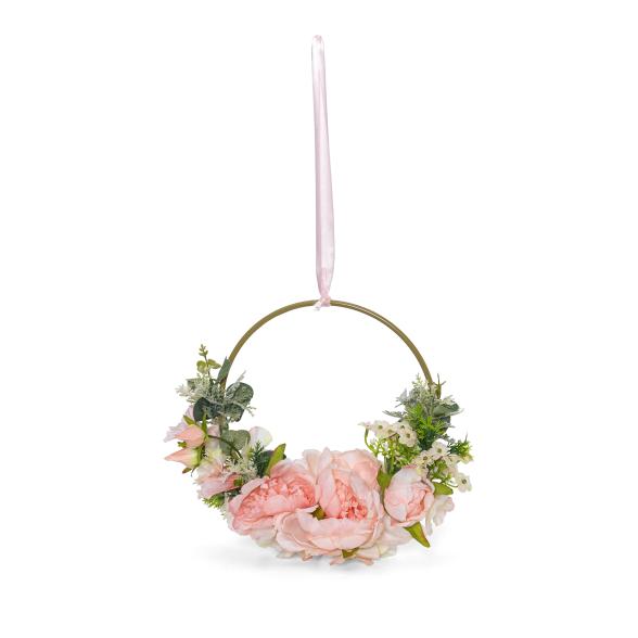 Peonien-Dekokranz 25cm lachs