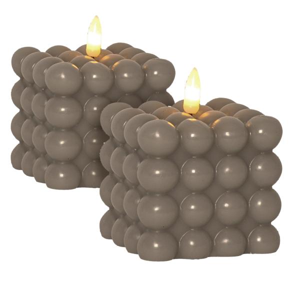 2 LED-Kerzen Bubble-Optik