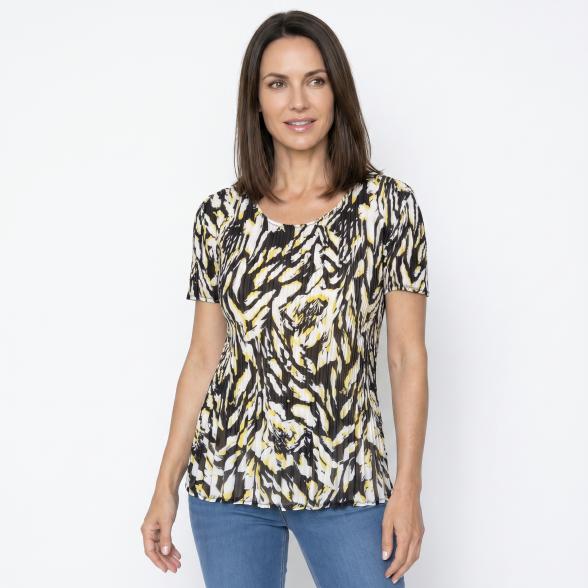 Jeannie Damen-Plissee-Shirt multicolor