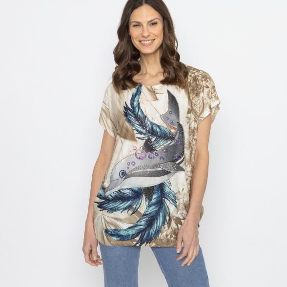 FASHION NEWS Damen-Shirt Delfin camel