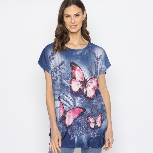 FASHION NEWS Damen-Shirt Butterfly blau