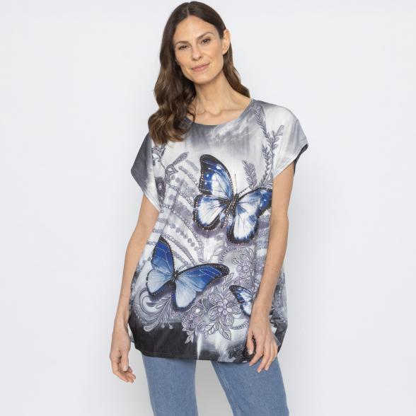 FASHION NEWS Damen-Shirt Butterfly grau